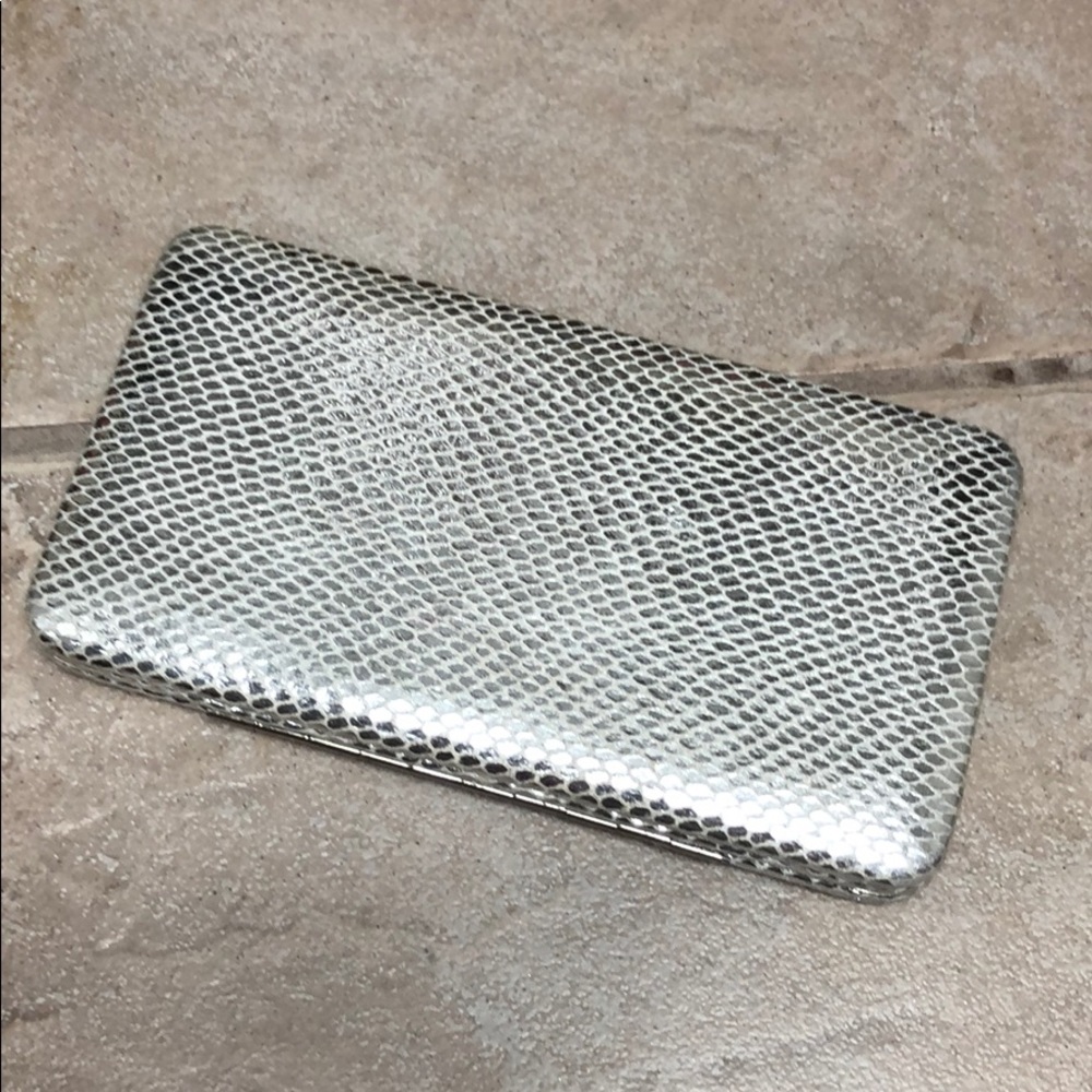 Silver wallet clutch